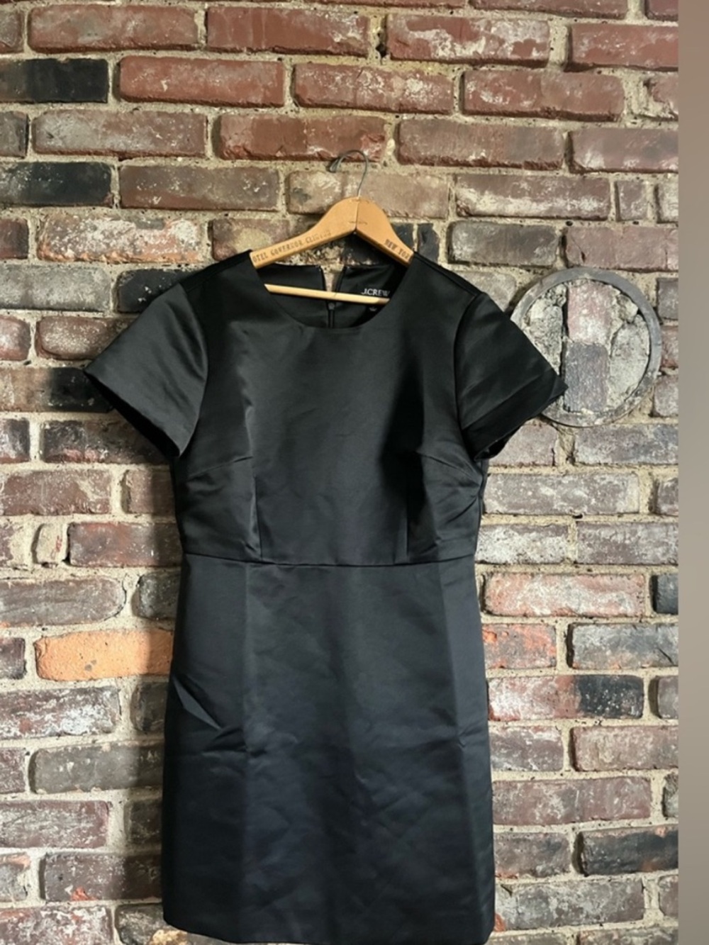 J CREW Collection A-line mini dress in duchesse satin in black- NWT